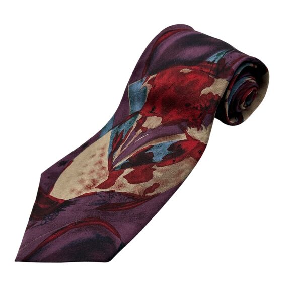 Van Heusen Vintage 417 100% Silk Dress Tie Made in USA Abstract Pattern 58" 4"‎ - Picture 1 of 10